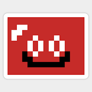 Red Slime Face 8-bit Sticker